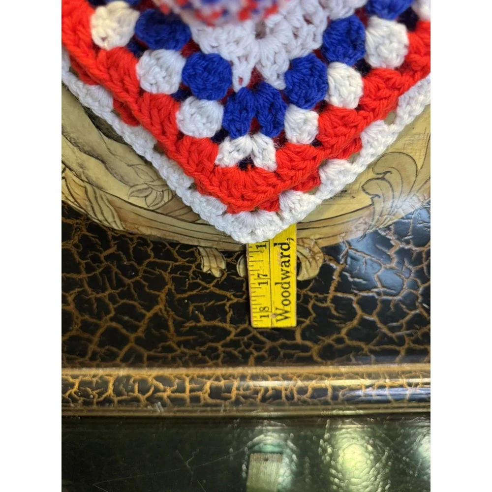 Kewpie Doll Crochet Potholder Set | Handmade Red White & Blue | Americana